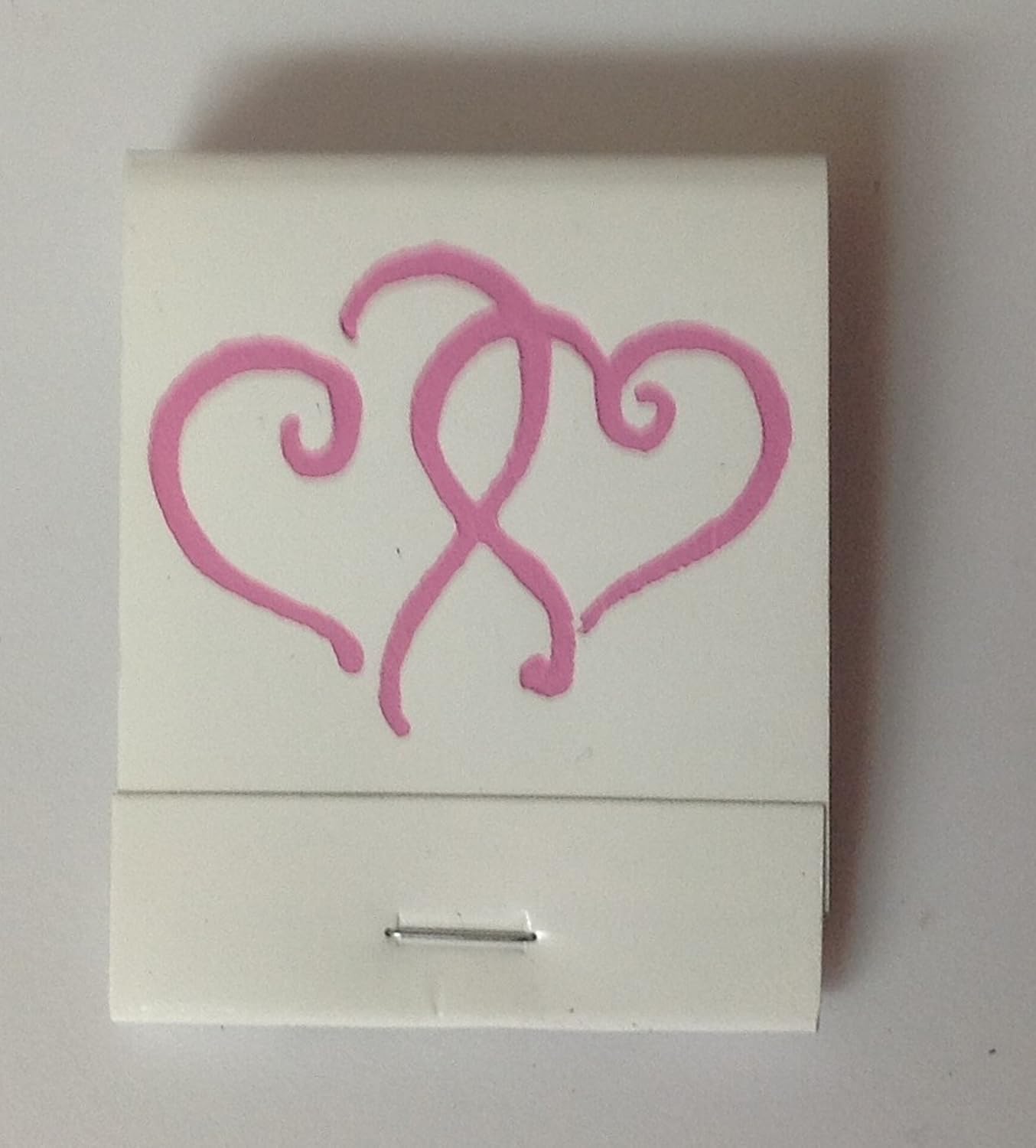 Party Favors Plus White Matchbooks Printed Hearts Pink 50 Count