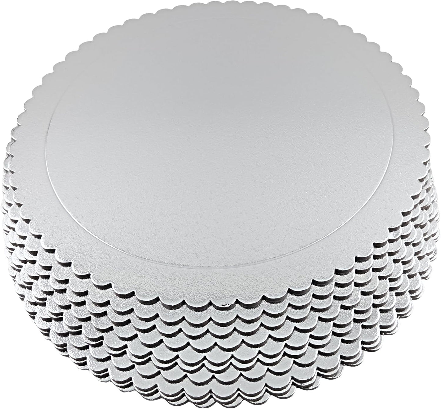 Party Favors Plus Silver Round Cake Boards Scalloped 16 Inch 10 Count