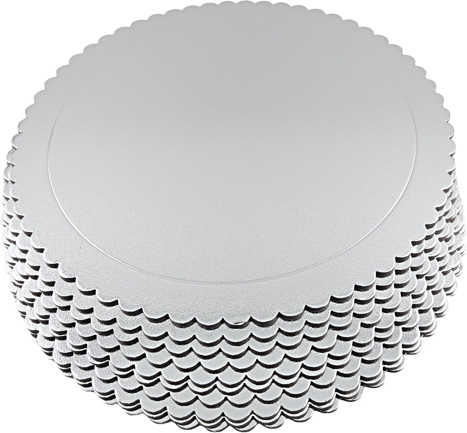 Party Favors Plus Silver Round Cake Boards Scalloped 16 Inch 10 Count
