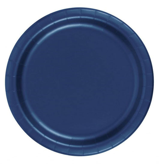 Party Favors Plus Navy Blue Paper Dessert Plates 24 Count