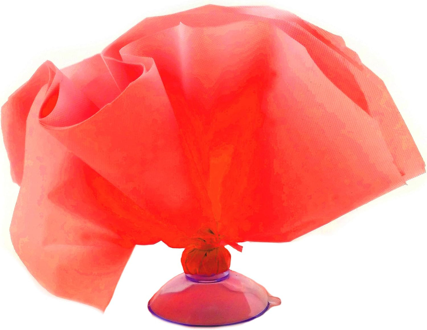 Party Favors Plus Red Plastic Deco-Puff Pom Flowers with Suction Cups 6 Inch 12 Count