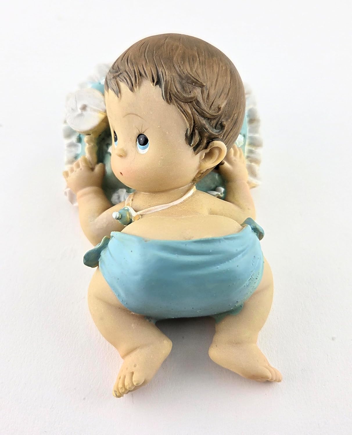 Party Favors Plus Blue White Polyresin Baby Boy Figurine 2.5 Inch Set of 2