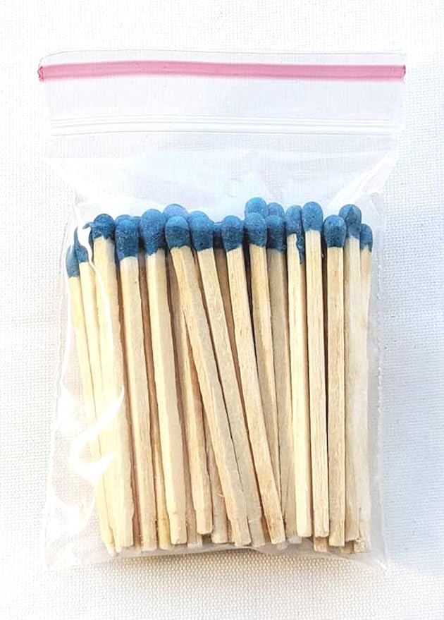 Party Favors Plus Multicolor Wooden Match Sticks 1000 Count 2" with 50 Matchboxes Light Blue