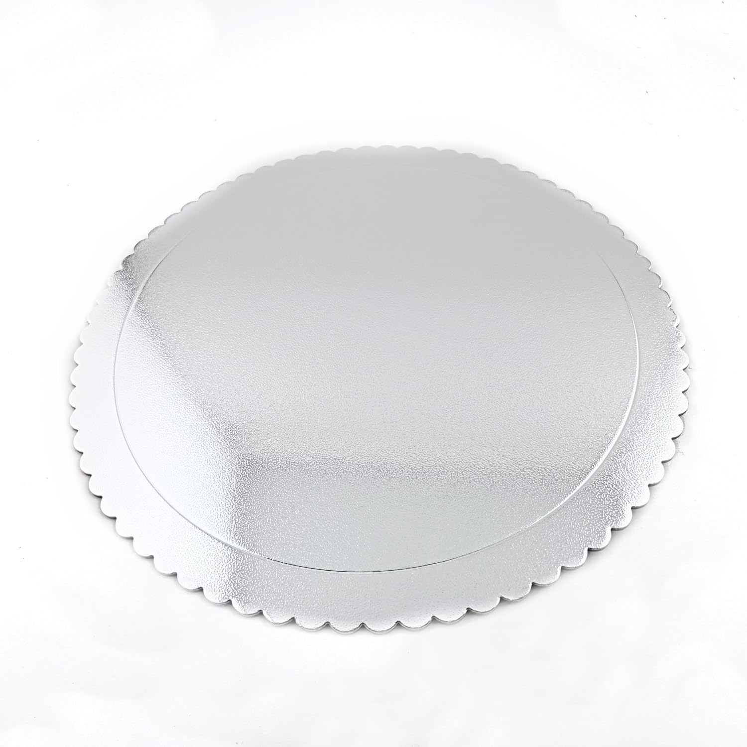 Party Favors Plus Round Cake Board Silver Scalloped Edge Cardboard 10 Inch Pack of 5