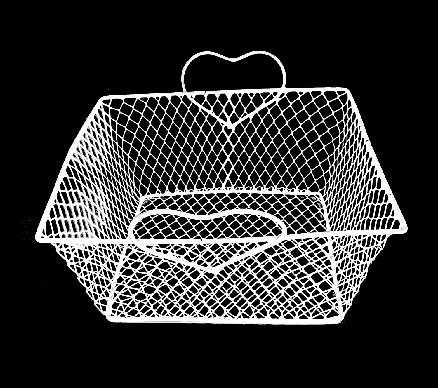 Party Favors Plus Wire Baskets Heart Shape Handles Metal White Black 8 Inch 4 Count