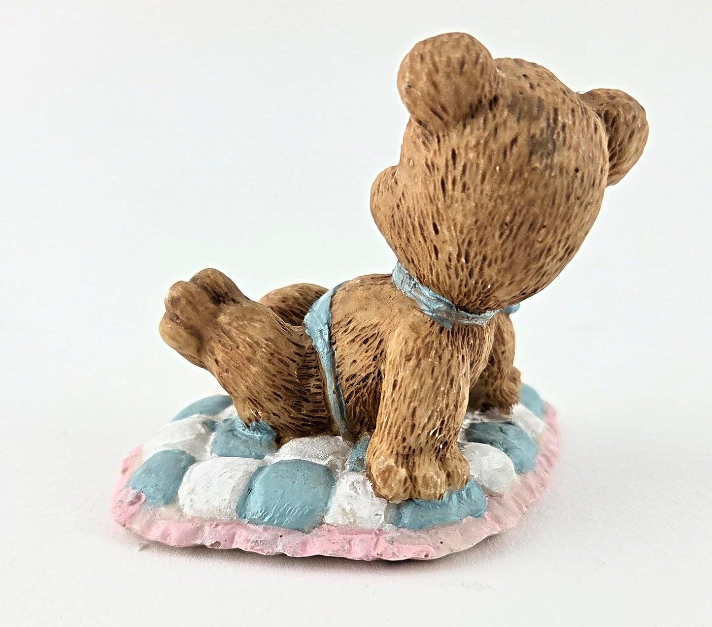 Party Favors Plus Blue White Polyresin Teddy Bear Figurine 2 Inch Set of 2