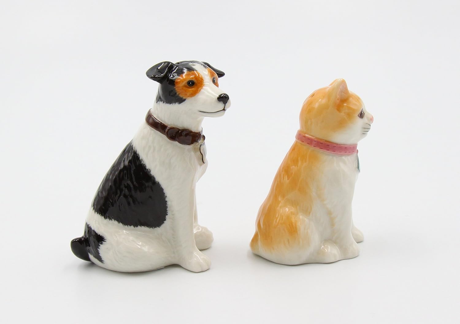 Cosmos Gifts Fine Porcelain Dog and Cat Salt and Pepper Shakers Set 3-3/8" H