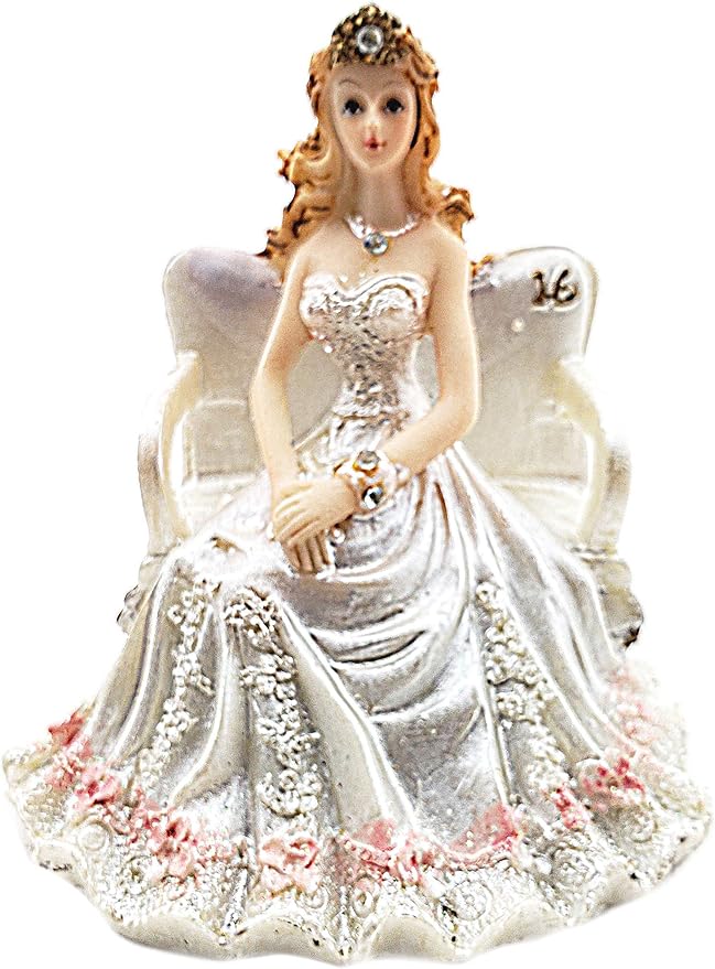 Sweet 16 Sitting Girl in a Chair Favor Poly Resin 3.75"