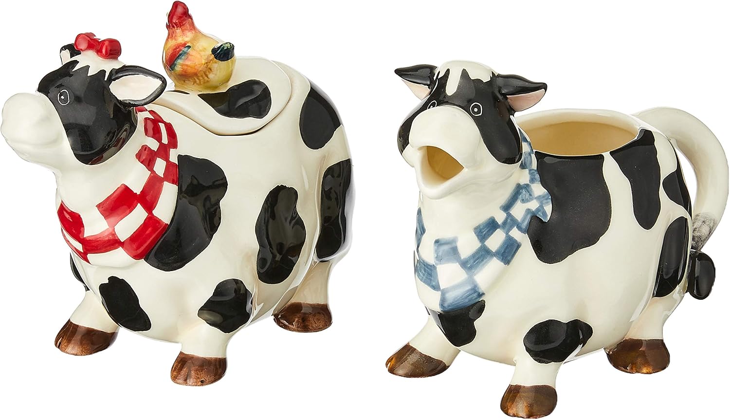 Appletree Design Barn Yard Cow Sugar and Creamer Set 4-3/8" H