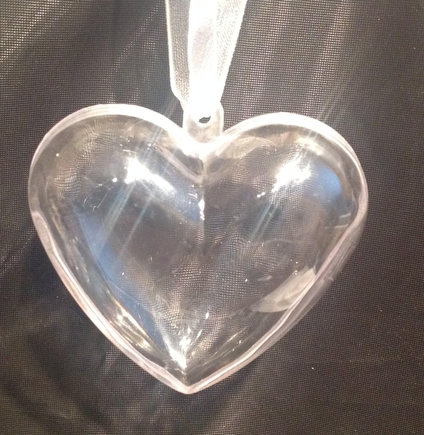 Party Favors Plus Clear Plastic Heart Fillable Ornament 12 Count