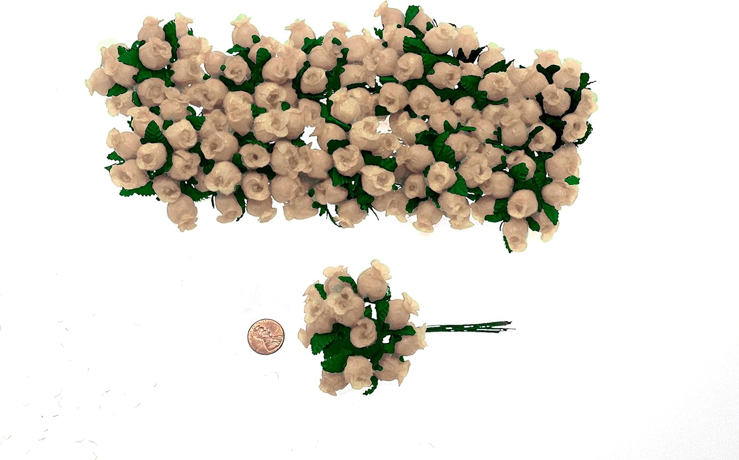144 Miniature Poly Rose Silk Favor Flower Pick Wedding Shower - Peach