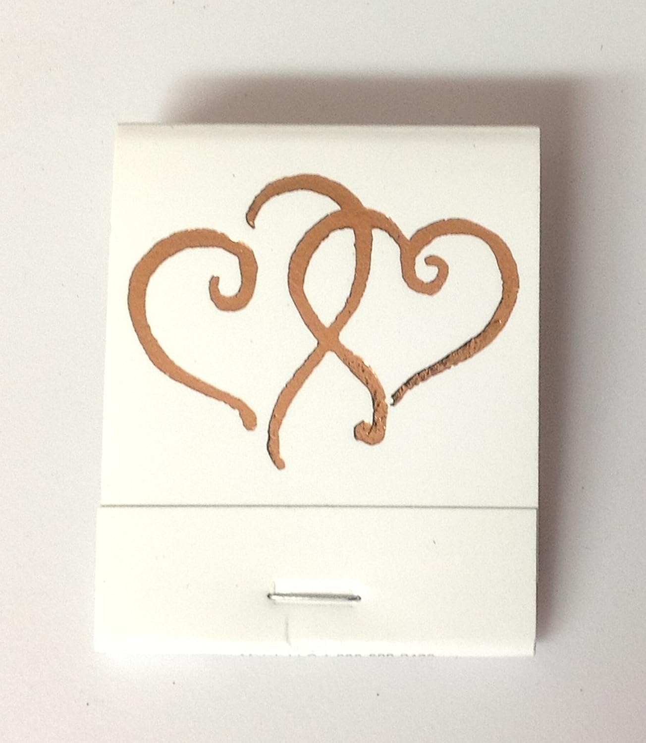 Party Favors Plus White Matchbooks Printed Hearts Metallic Copper 50 Count
