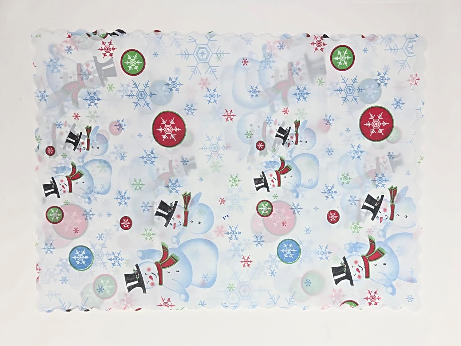 Party Favors Plus White Blue Plastic Winter Placemat 14x10 Inch Set of 24
