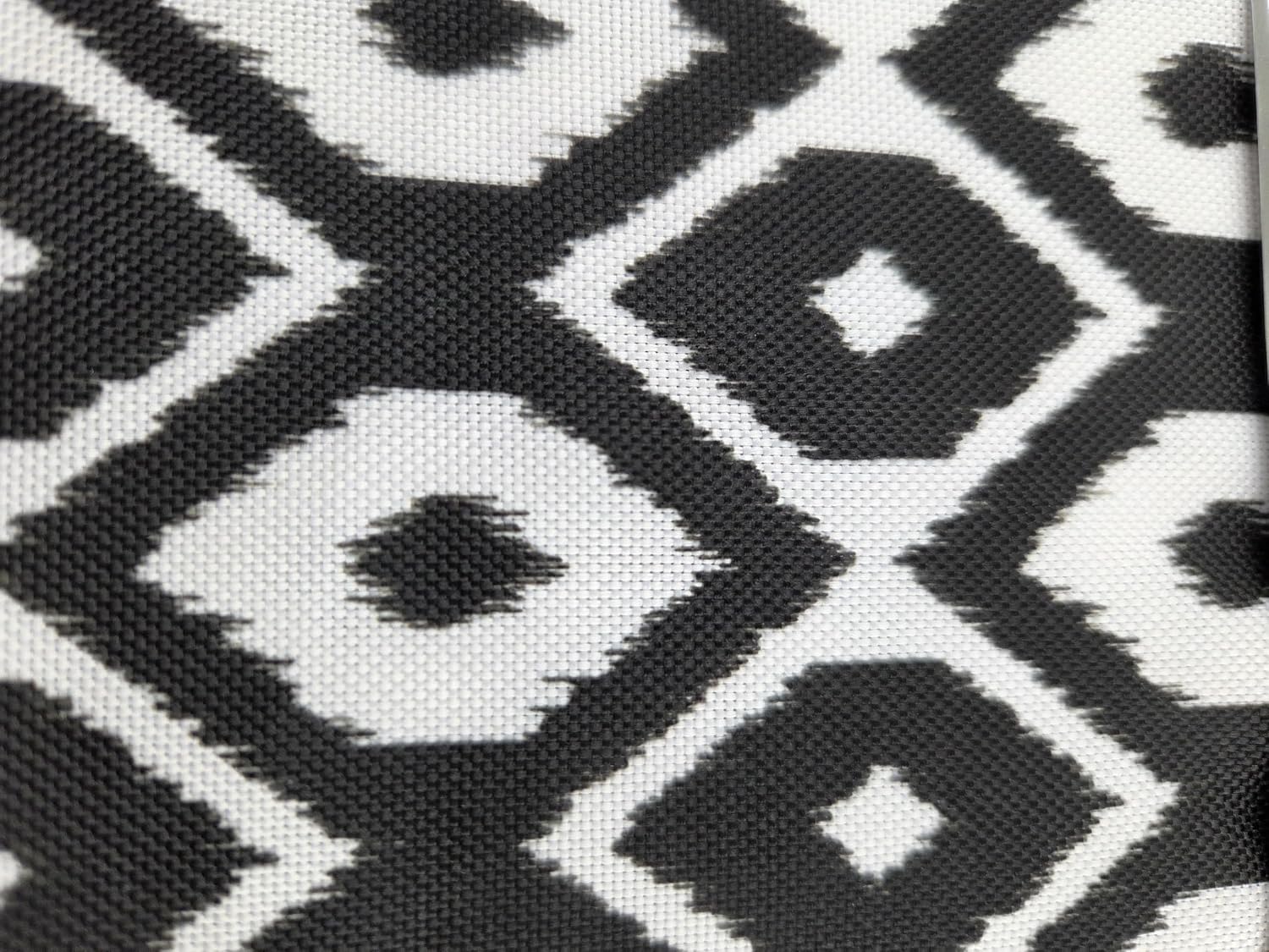 Party Favors Plus Black Ikat Outdoor Round Tablecloth with Zipper 60 In