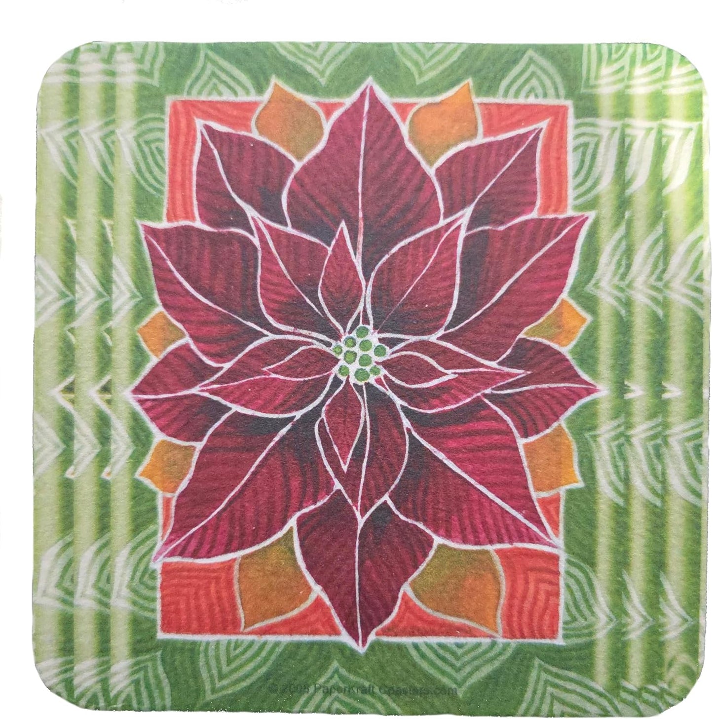 Party Favors Plus Multicolor Paper Coasters Christmas Spirit Designs 8 Count