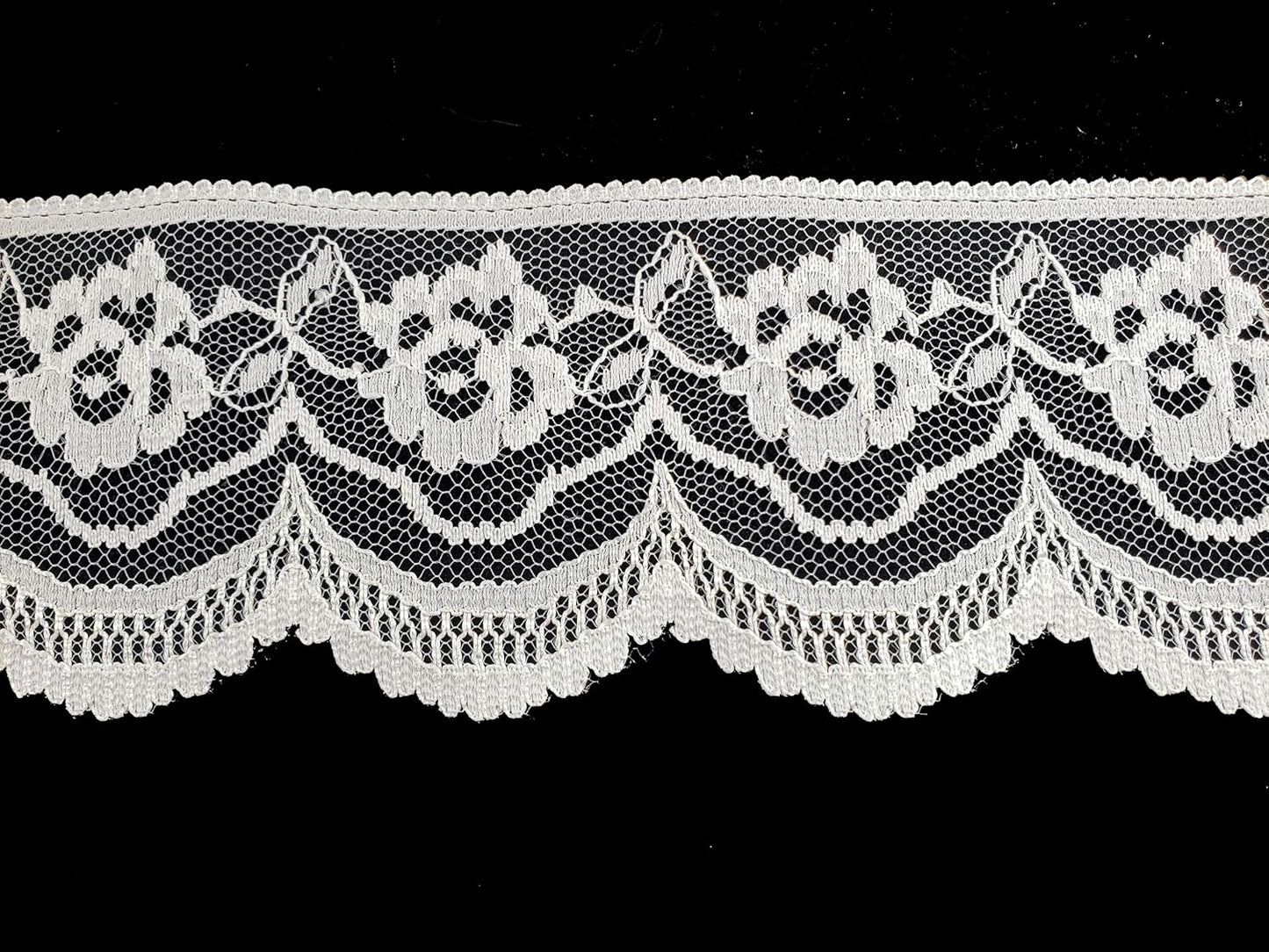 Party Favors Plus White Floral Lace Trim Ribbon 2.5in 10 Yards