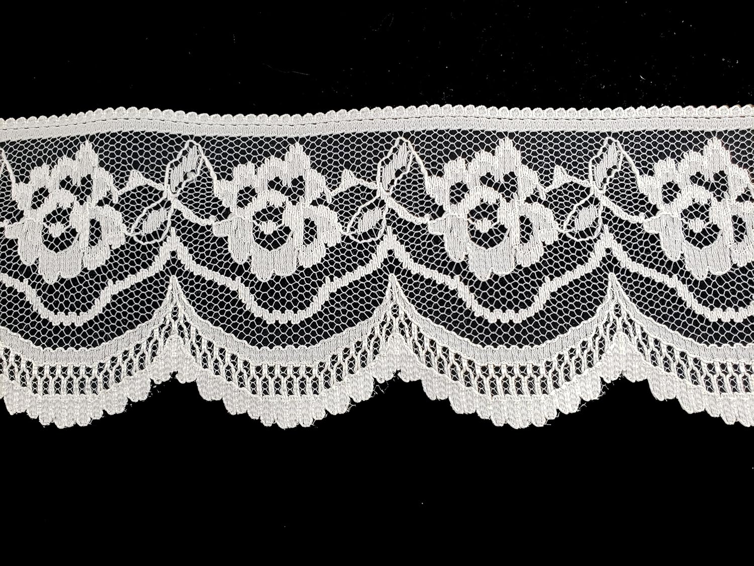 Party Favors Plus White Floral Lace Trim Ribbon 2.5in 10 Yards