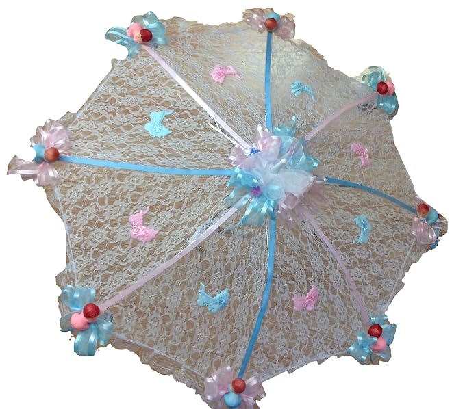 Party Favors Plus White Lace Umbrella Parasol 36 Inches