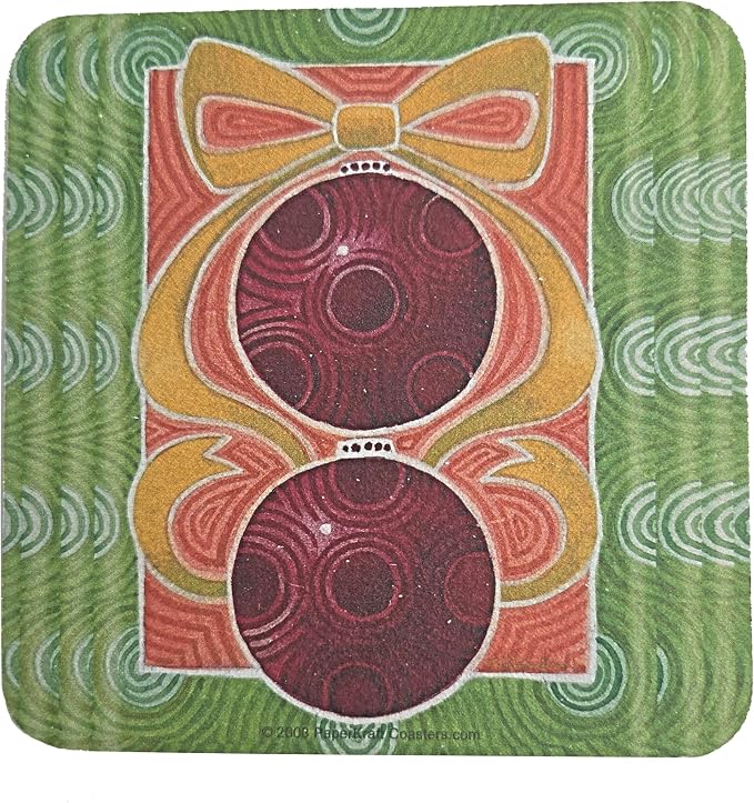 Party Favors Plus Multicolor Paper Coasters Christmas Spirit Designs 8 Count