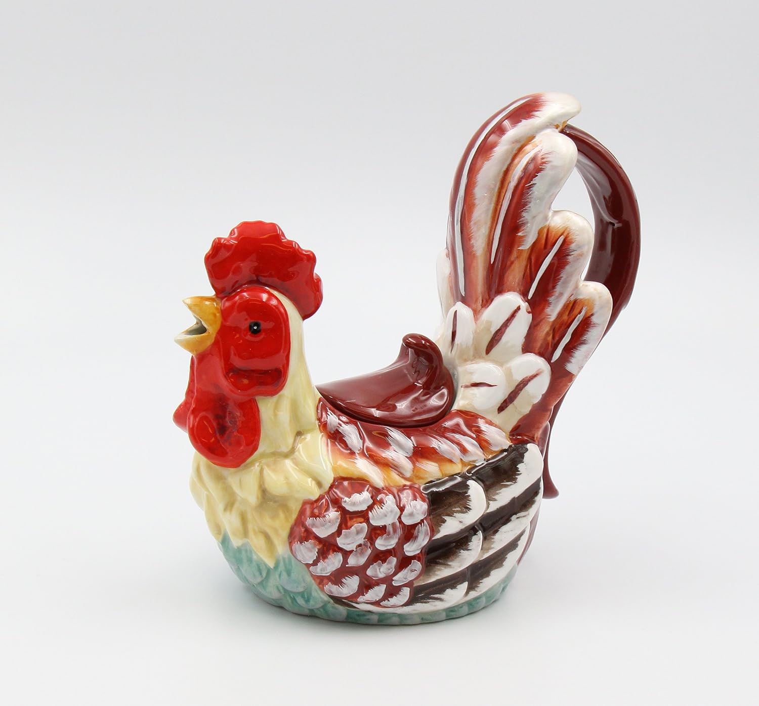 Appletree Design A Day in the Country Rooster Ceramic Teapot 7-1/2" H