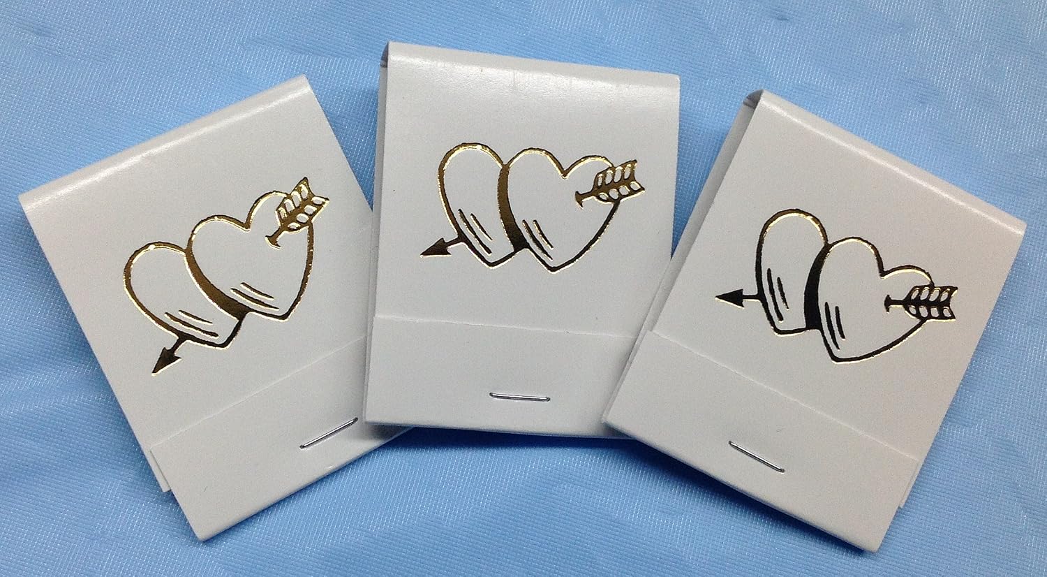 Party Favors Plus White Matchbooks Hearts With Arrow 50 Count