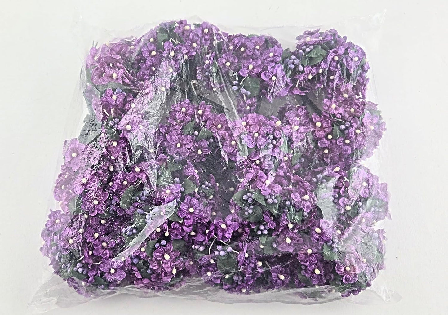 Purple Fabric Daisy Flower Bouquet with Wire Stems, 192 Pieces