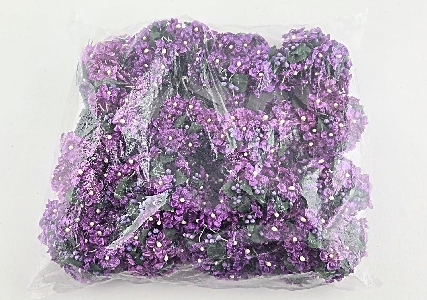 Purple Fabric Daisy Flower Bouquet with Wire Stems, 192 Pieces