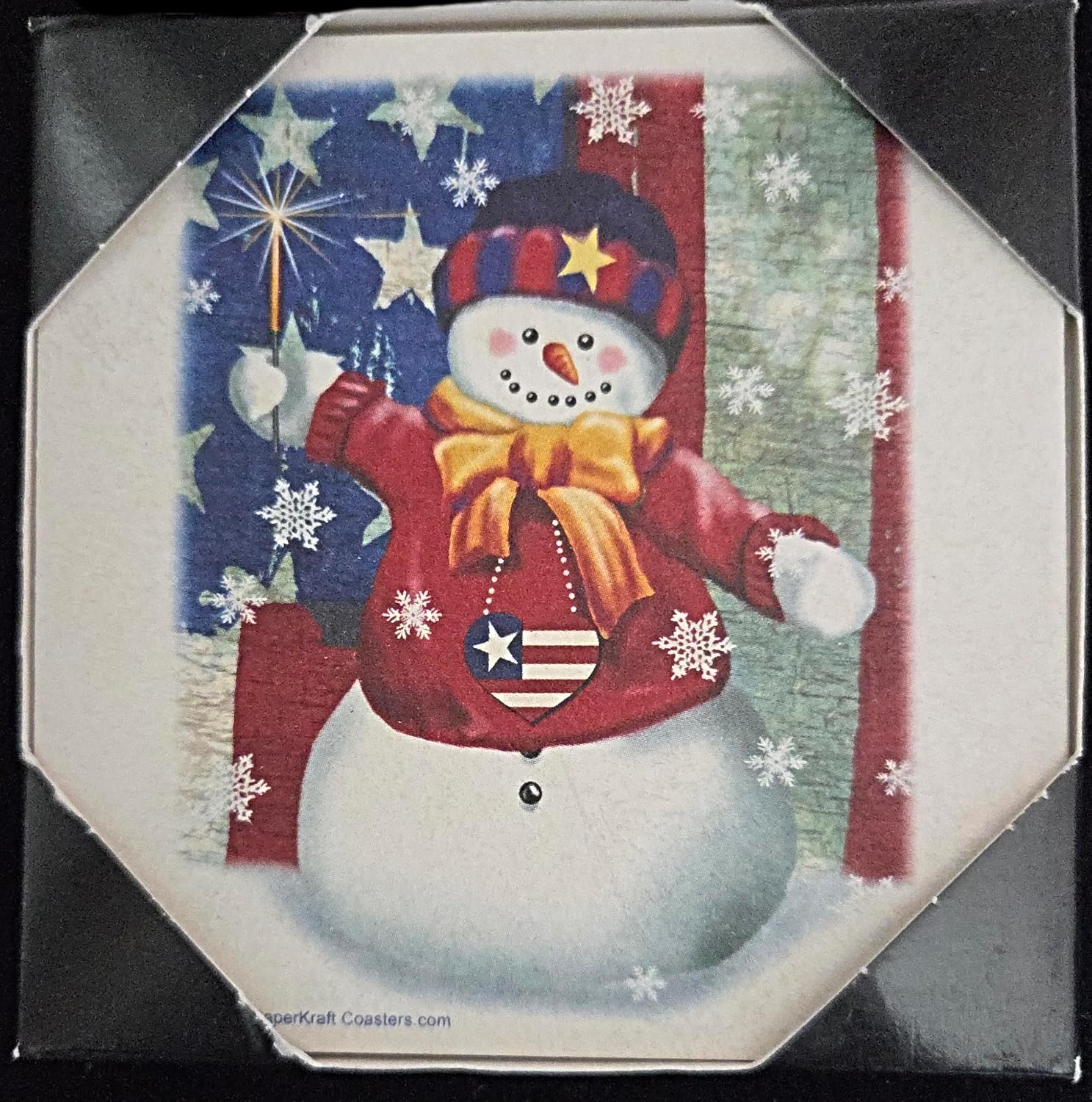 Party Favors Plus Multicolor Paper Coasters Snowman Motif 8 Count