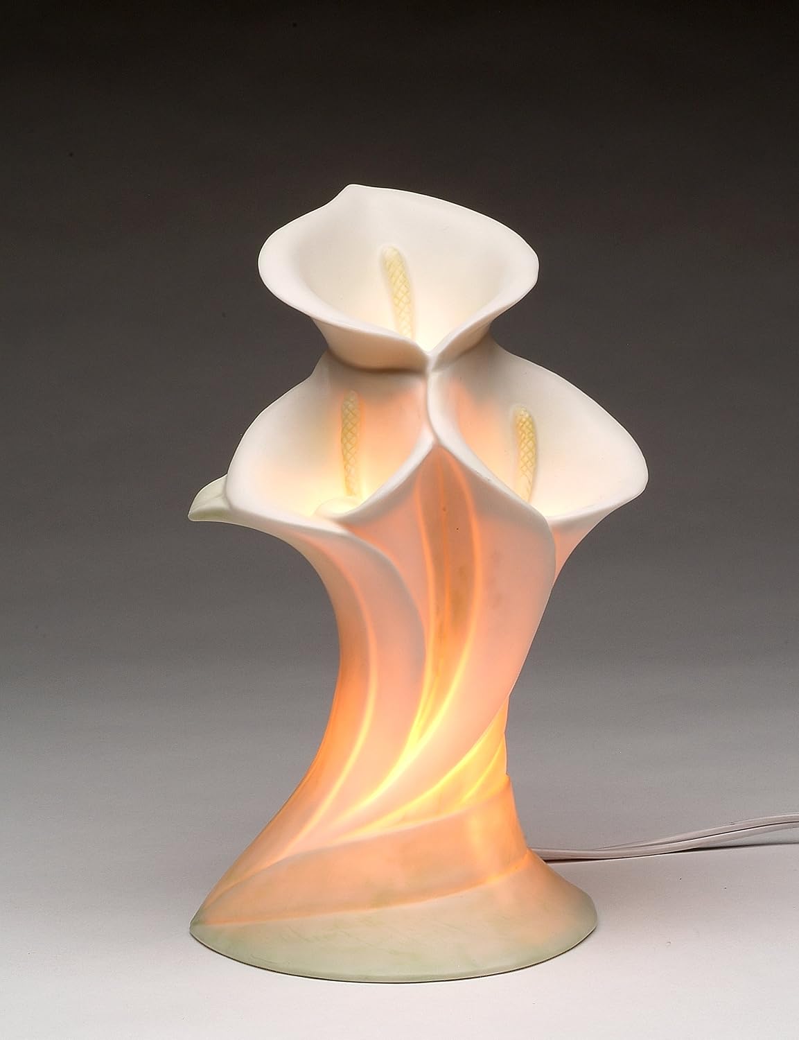 Cosmos Gifts Fine Porcelain Lighted Modern Calla Lily Night Light Figurine 7" H