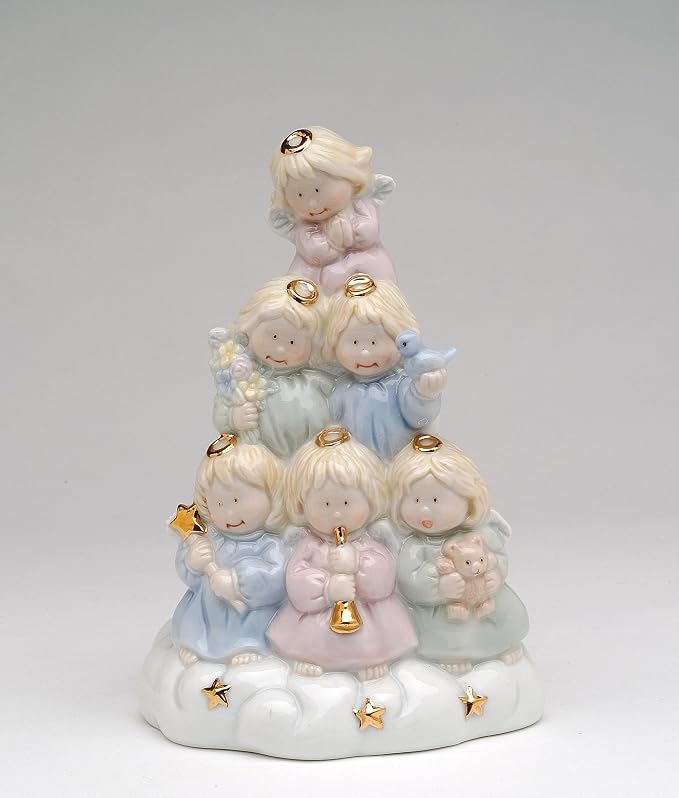 Cosmos Gifts Angel Tree Musical Porcelain Figurine Tan 1325