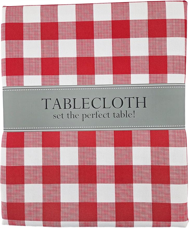 Party Favors Plus Red Checker Rectangular Tablecloth with Zipper 60 X 120 In