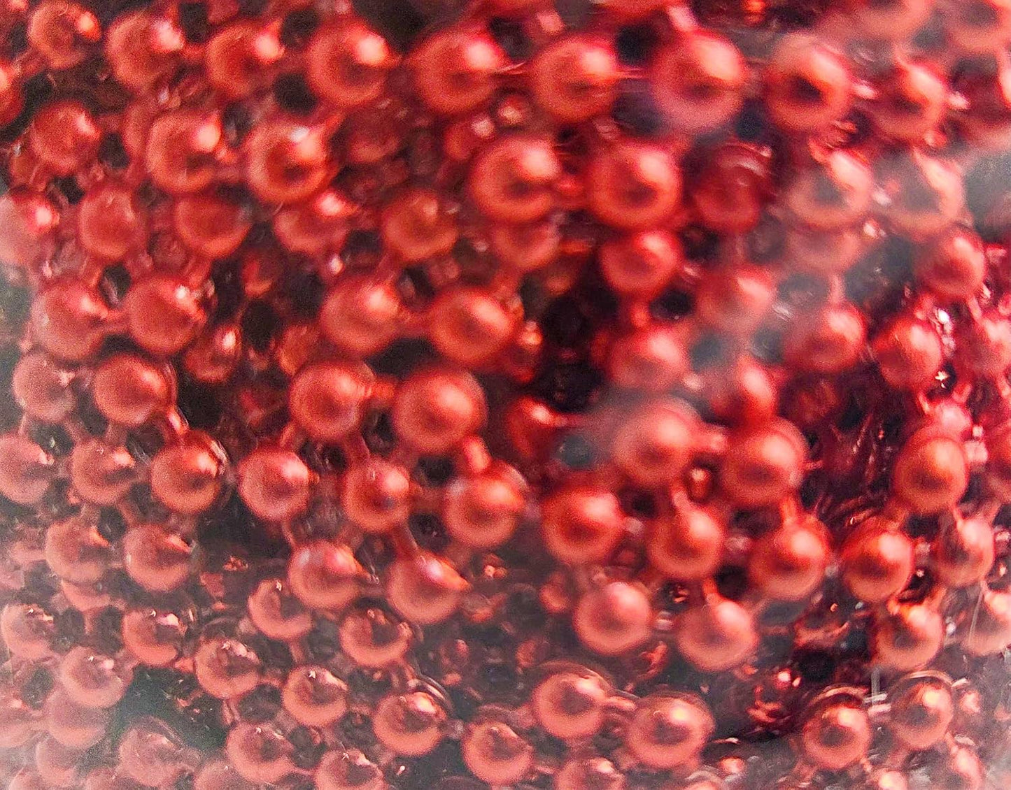 Party Favors Plus Red Metallic Pearl Bead Garland Flower Star Shape 10 Yards