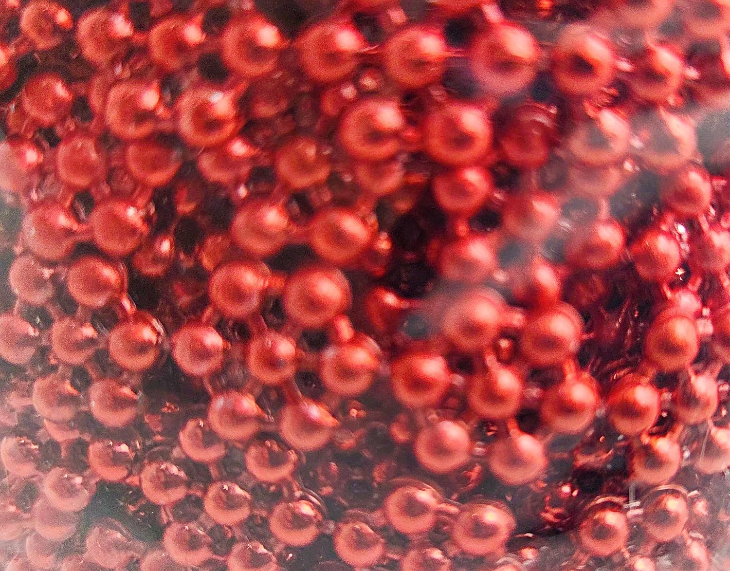 Party Favors Plus Red Metallic Pearl Bead Garland Flower Star Shape 10 Yards