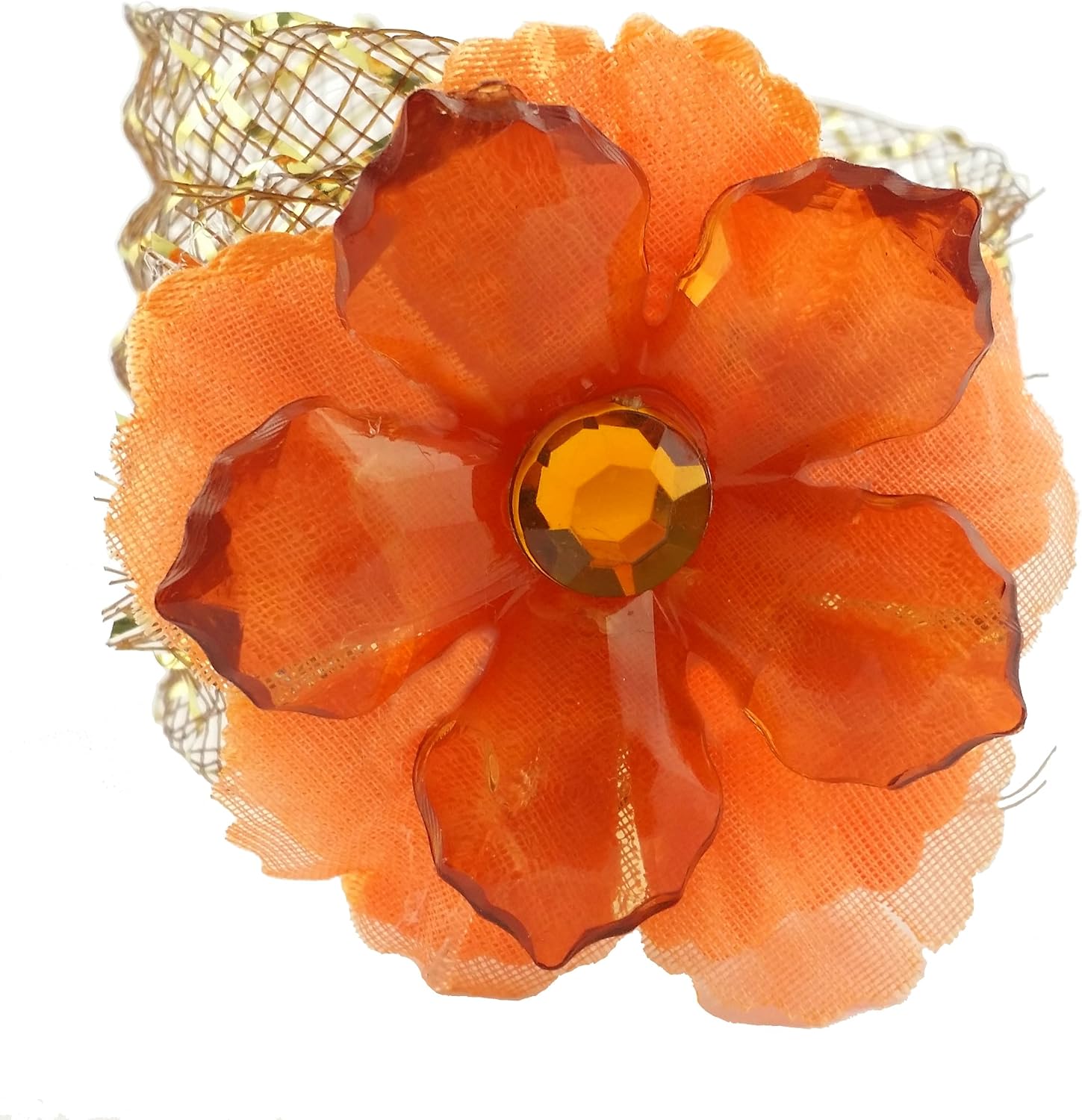 Party Favors Plus Orange Acrylic Flower Napkin Rings 8 Count