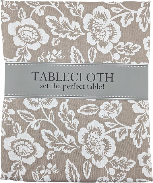 Party Favors Plus Stone Floral Print Outdoor Round Tablecloth 60 In