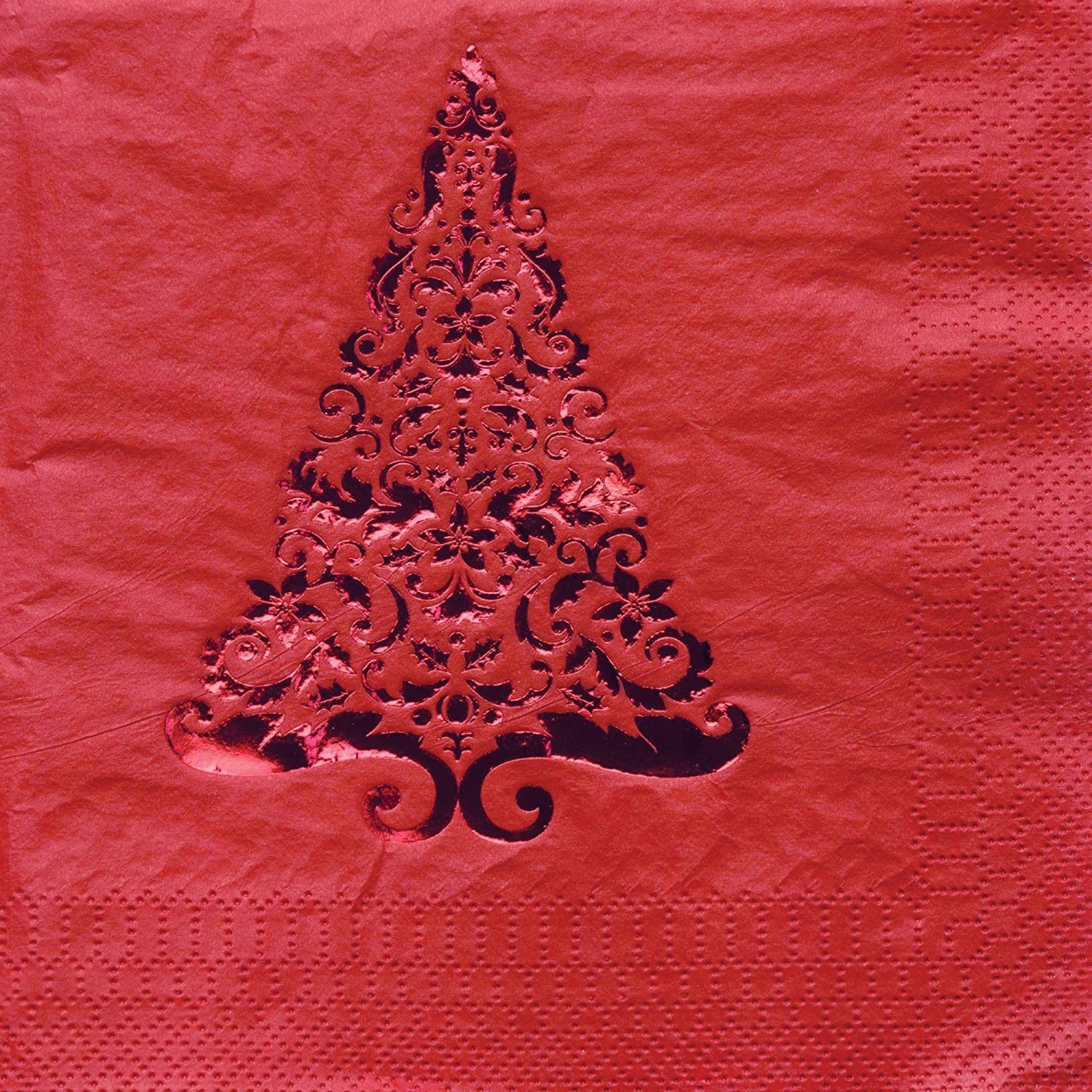 Creative Converting Glitz Red Foil Stamped Paper Beverage Napkins 5 In 16 Count