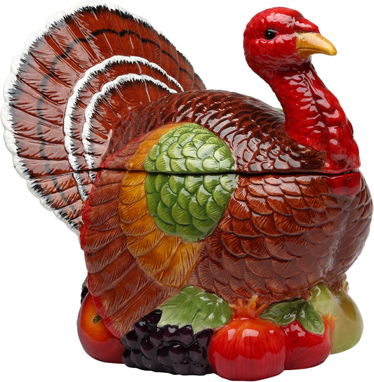 Cosmos Gifts Turkey Design Ceramic Cookie Jar 10-3/8" H