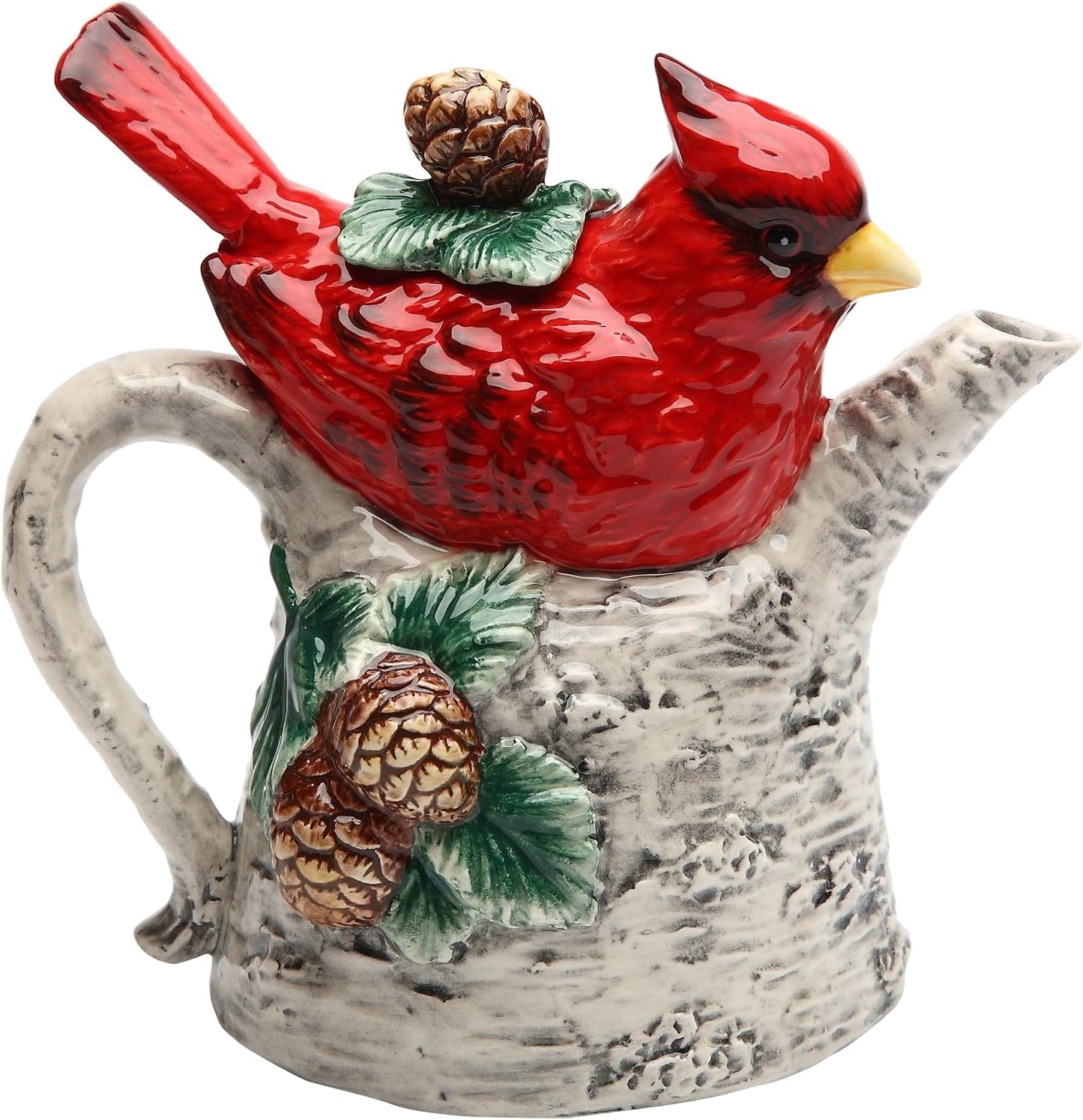 Cosmos Gifts Cardinal on Birch Tree Ceramic Teapot 5-7/8" H