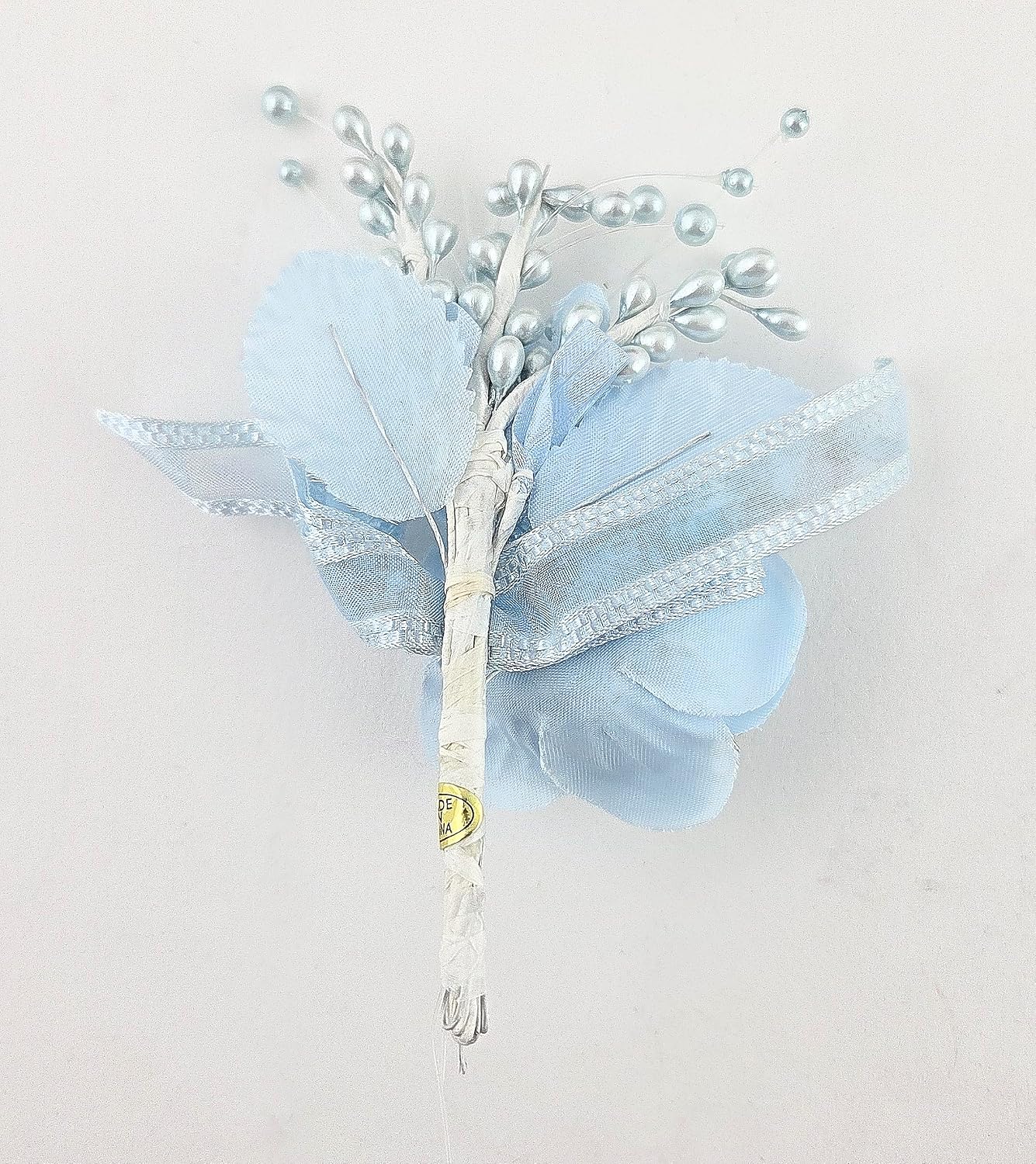 Party Favors Plus Silk Rose Corsage Light Blue 12 Count