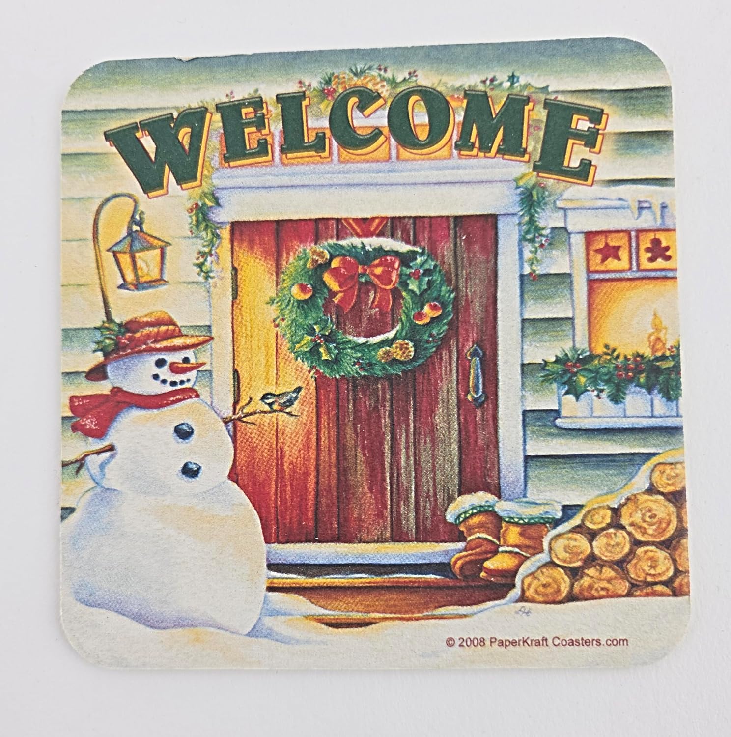 Party Favors Plus Absorbent Drink Coasters Holiday Welcome Multicolor 8 Count