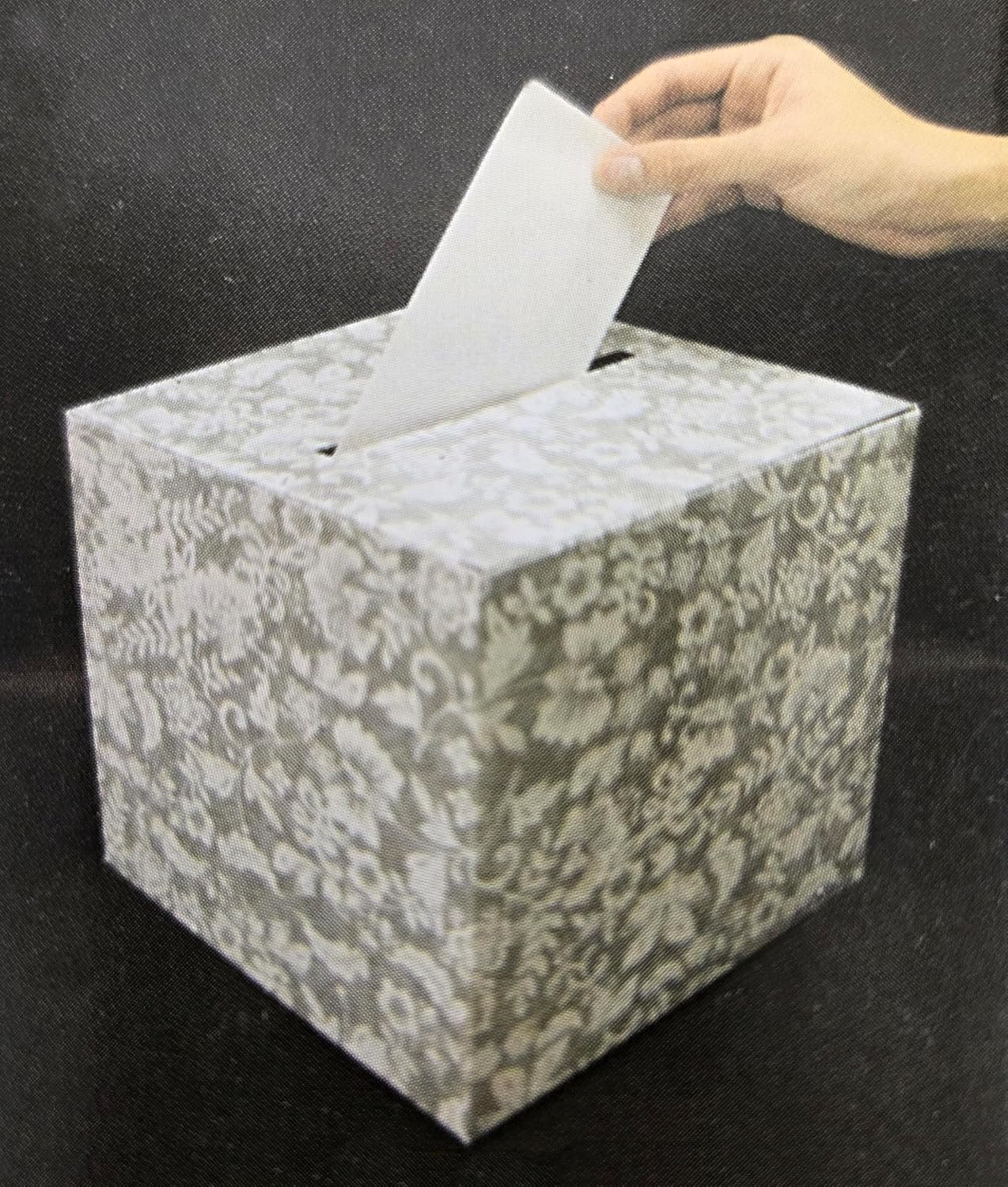 Party Favors Plus White Floral Wedding Card Box 8.5 Inches