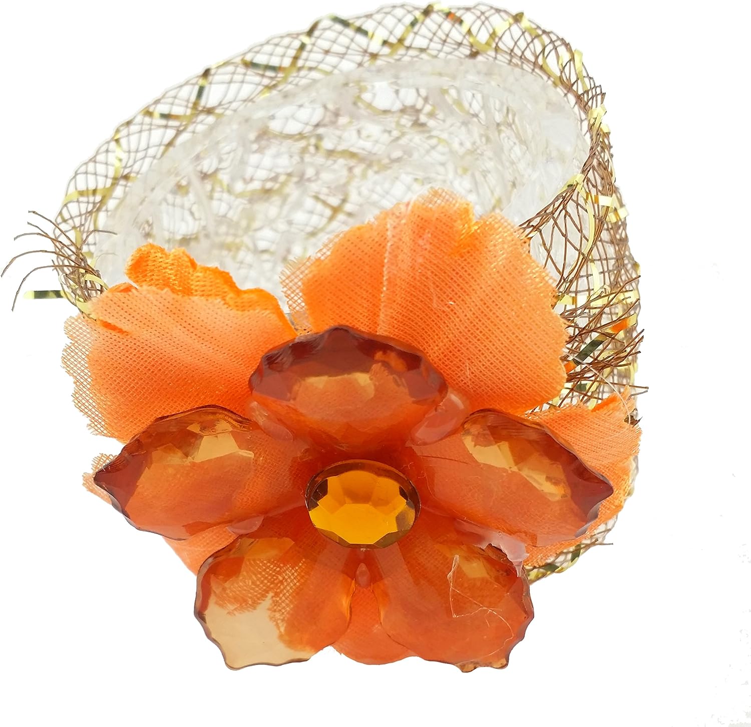 Party Favors Plus Orange Acrylic Flower Napkin Rings 8 Count