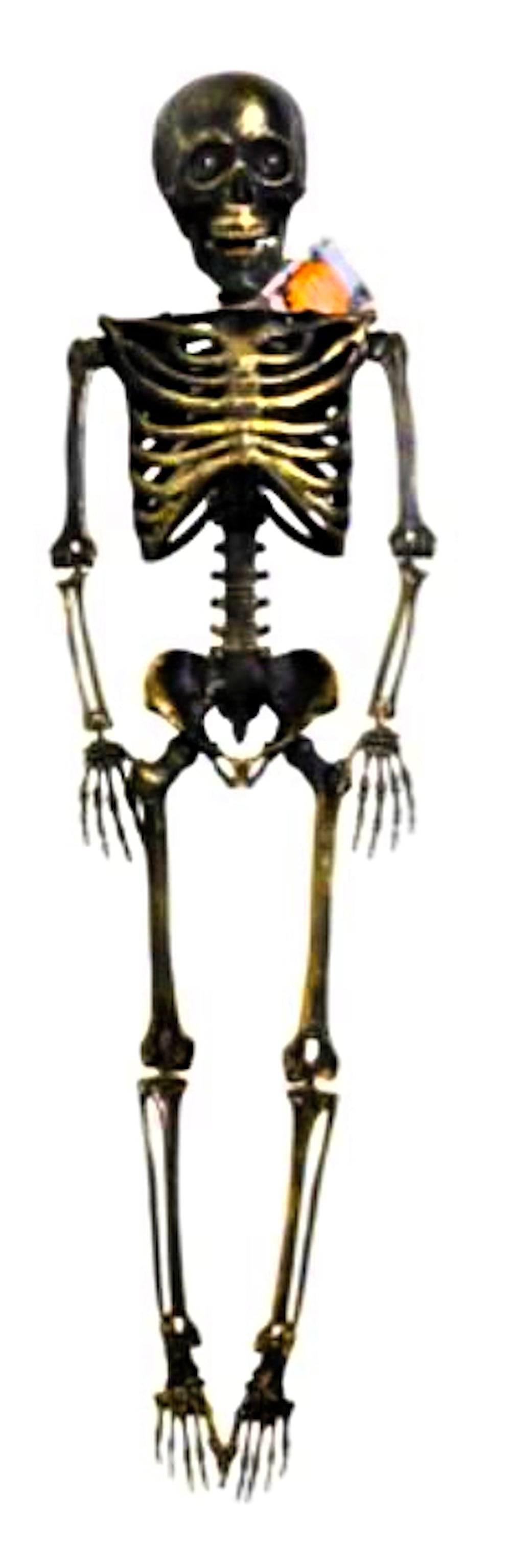 Light-Up Eyes & Sound Silver Plastic Skeleton 36 inch (3 x AAA Batteries are not Included)