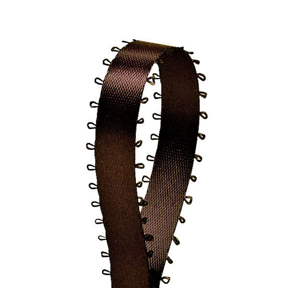 3/16" Double Face Satin Picot Ribbon Feather Edge 50 Yds-Brown
