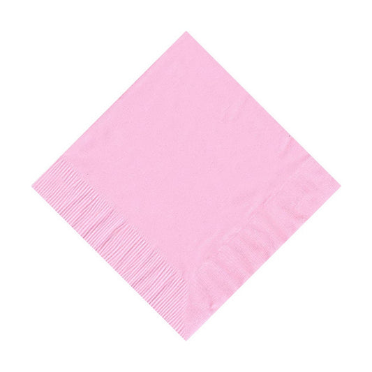 Party Favors Plus Solid Color Beverage Cocktail Napkins Pink 50 Count