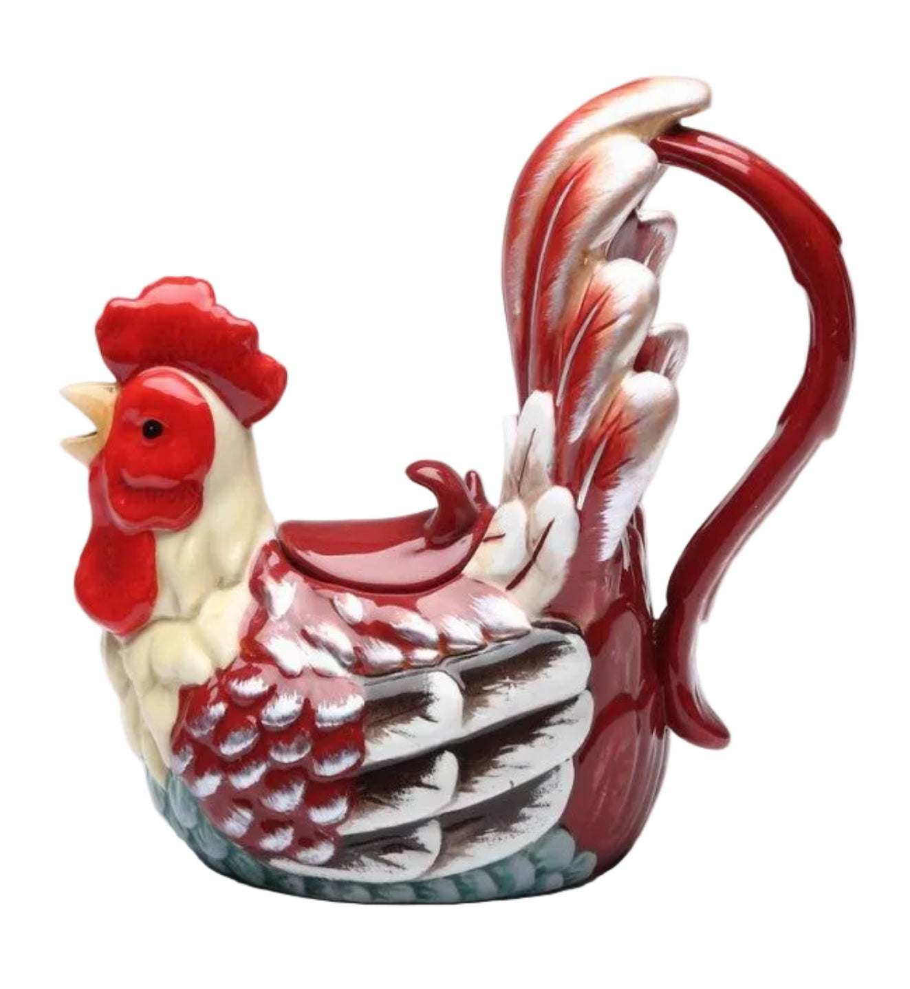 Cosmos Gifts Fine Ceramic Red Rooster Teapot